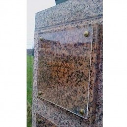 Plaque cimetière altuglass transparent - Texte Noir, Blanc, Or