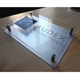 Plaque professionnelle extérieur aluminium design + plexi transparent