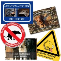 Panneau chien de garde personnalisée Pvc - Métal - avec photos+texte